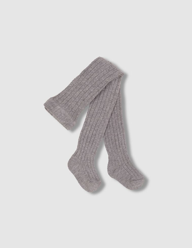 Collants basiques côtelés gris