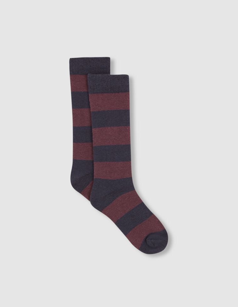 Chaussettes à fines rayures bleu clair