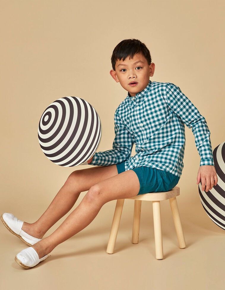 Camicia vichy  color petrolio
