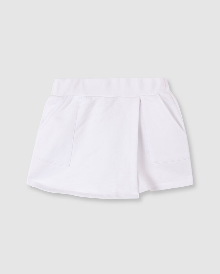 Jupe-culotte en maille blanche
