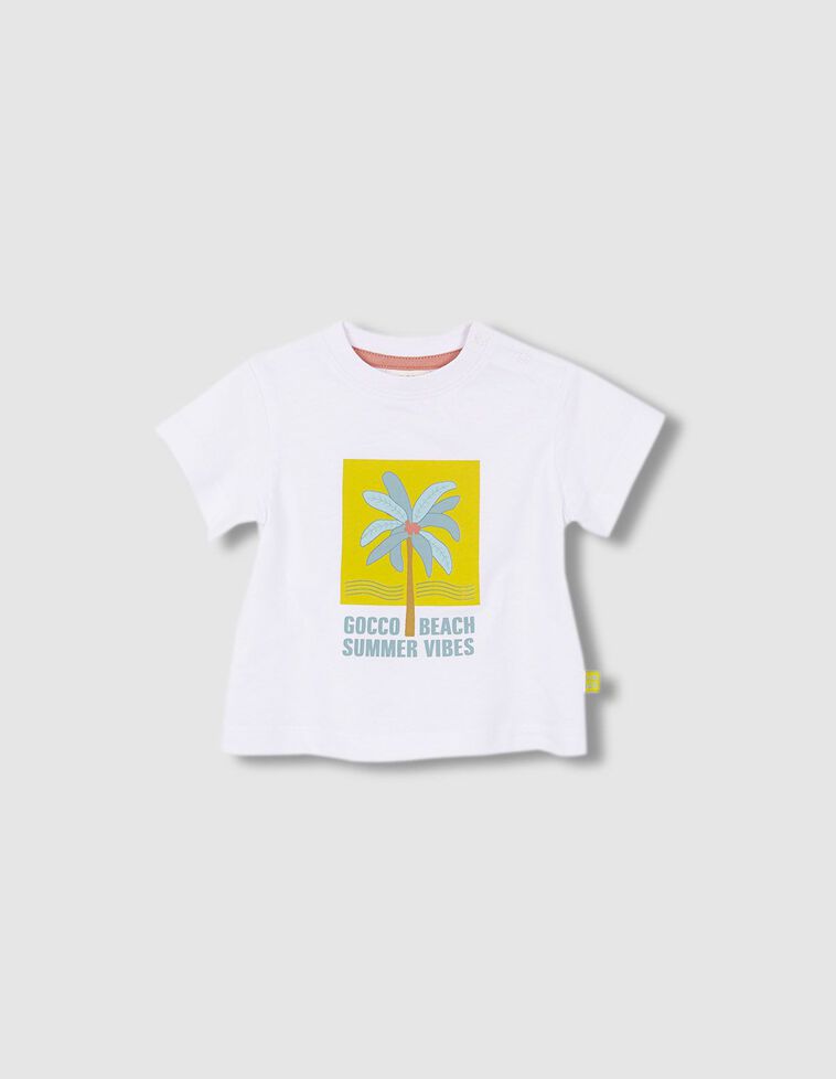 Maglietta print di palma color bianco 