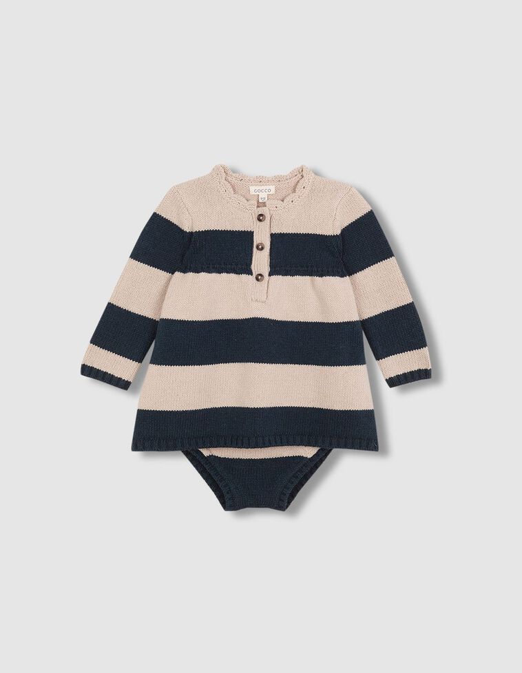 Vestito polo in maglia con lana verde