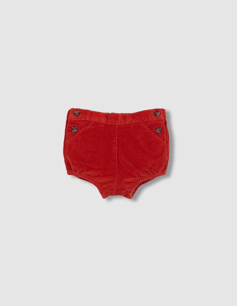 Pantalon bouffant en velours côtelé rouge