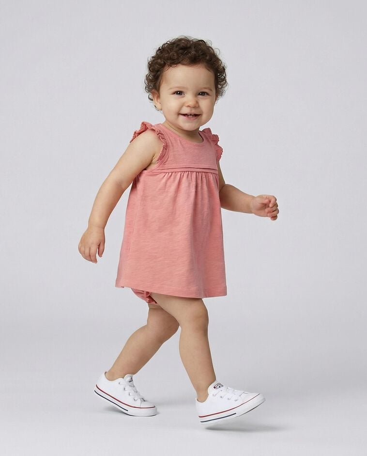 Robe en maille rose