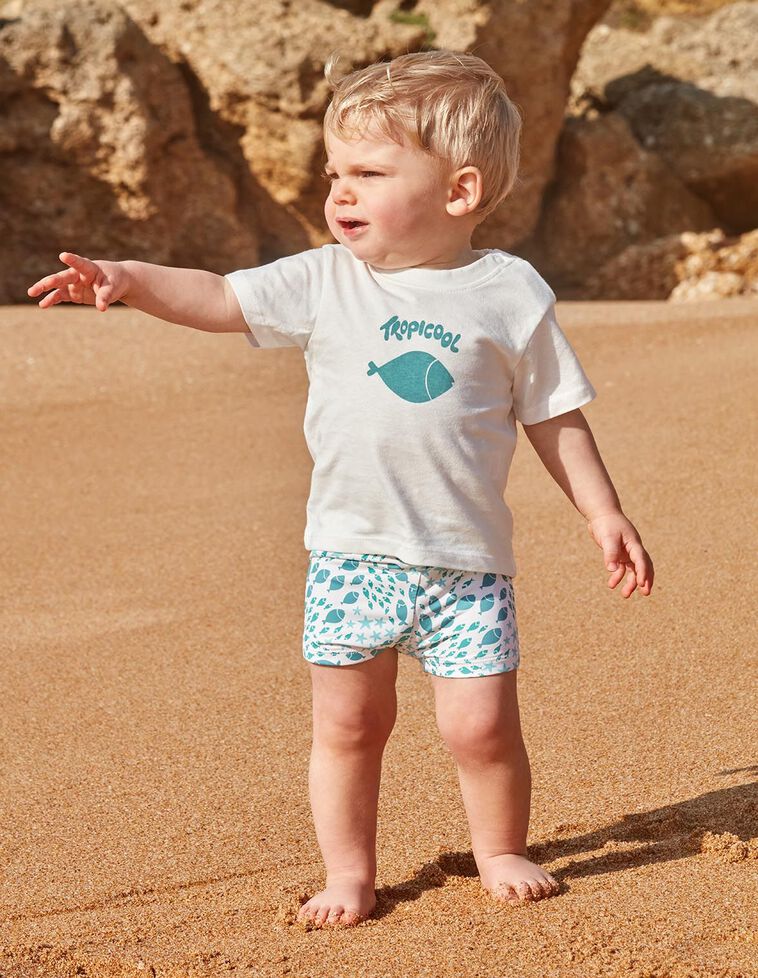 Maillot de bain imprimé poisson blanc