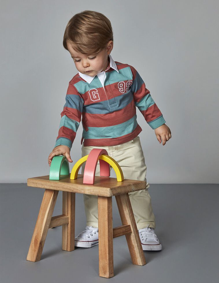 Polo Righe Colorate Blu