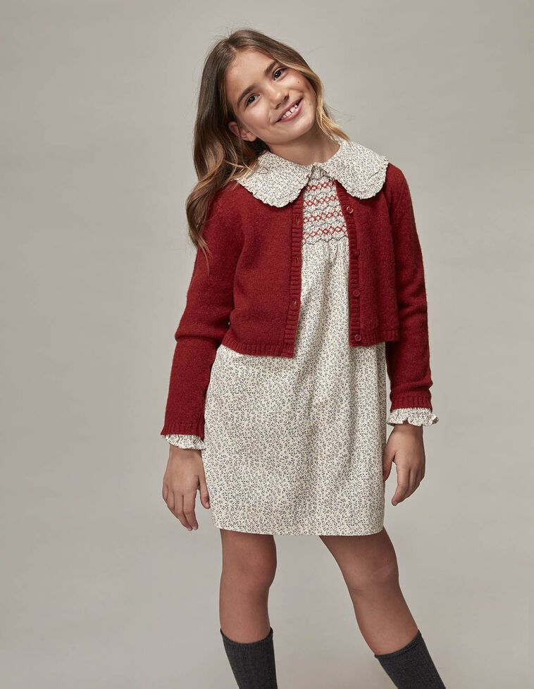Veste courte en tricot orange