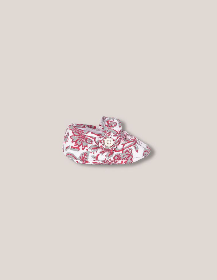 Gepolsterte Babystiefelchen mit Blumenmuster, in Weiß