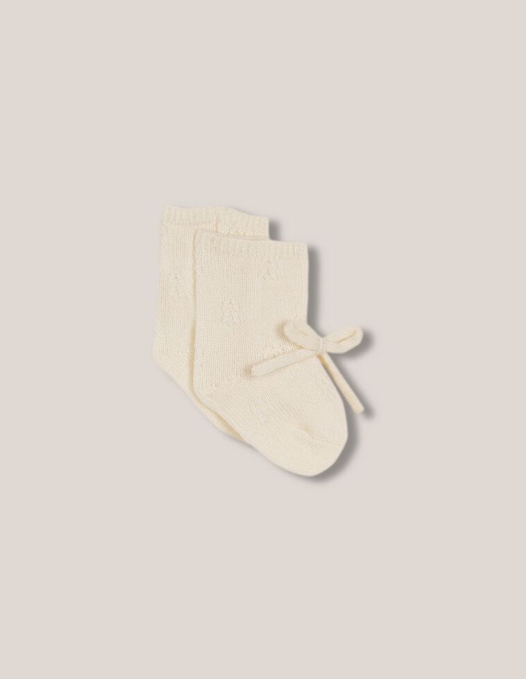 Chausson en tricot écru