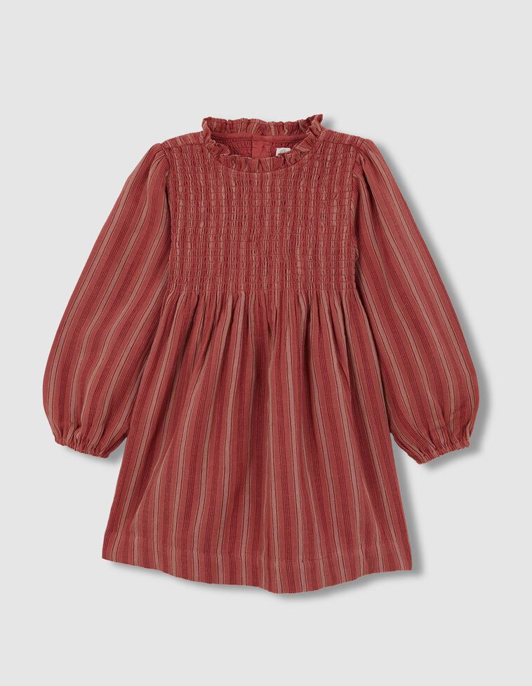 Robe rayée gommée rouge