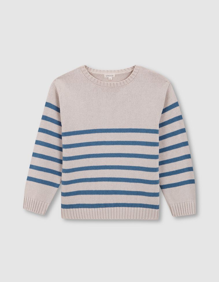 Steinfarbener Streifen-Pullover
