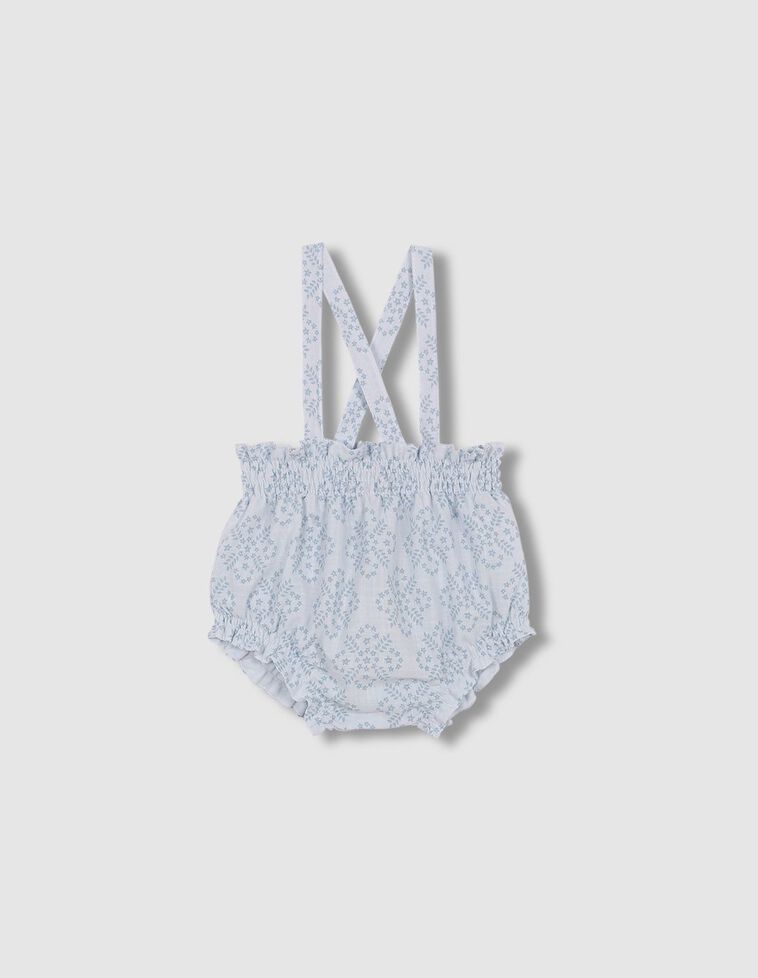 Bloomer con stampa e bretelle color blu