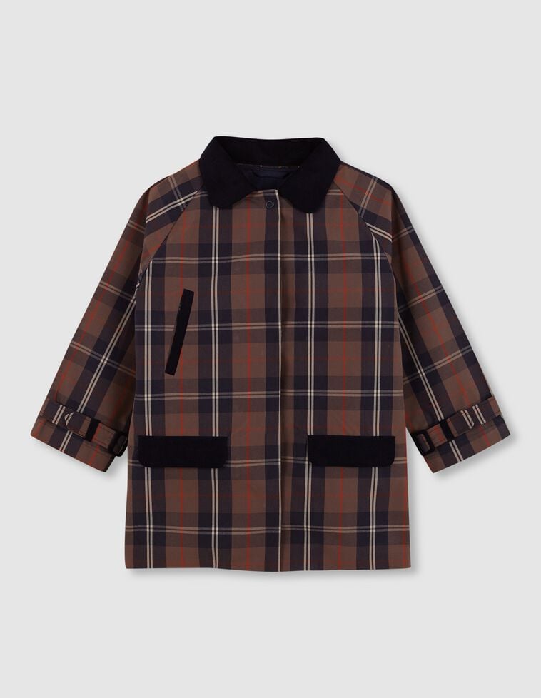 Veste à carreaux avec gilet intérieur amovible bleu Veste à carreaux avec gilet intérieur amovible bleu