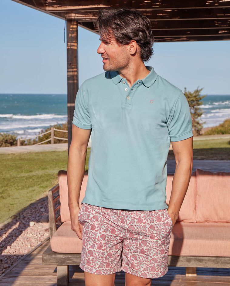 Maillot de bain p&egrave;re imprim&eacute; beige clair