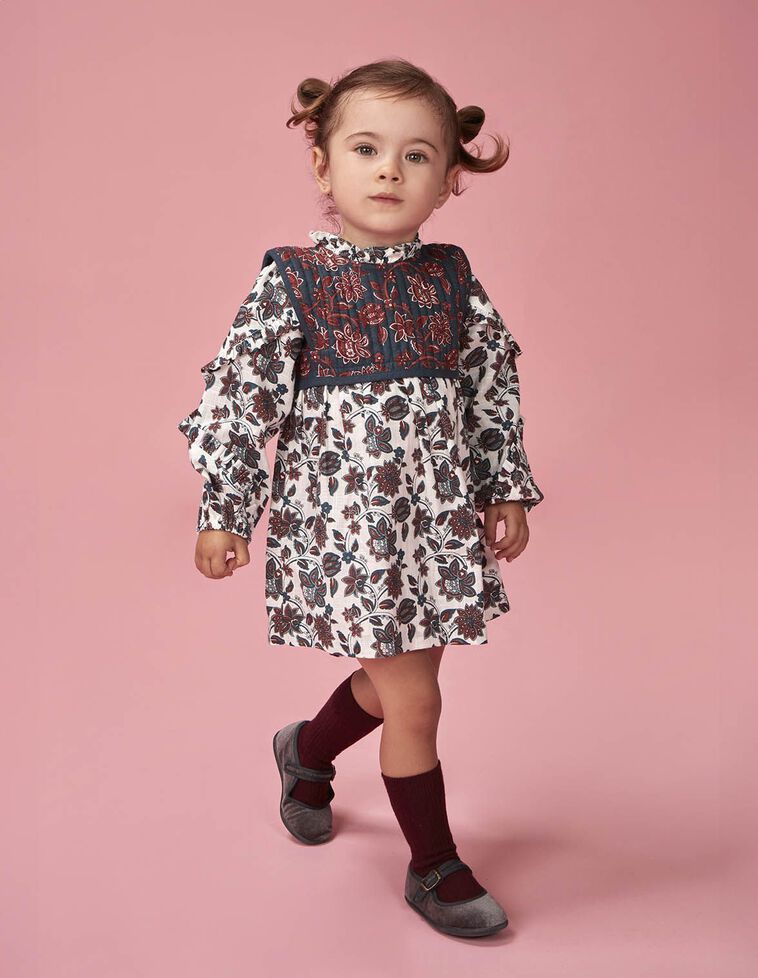 Kleid mit Weste, in Weiß