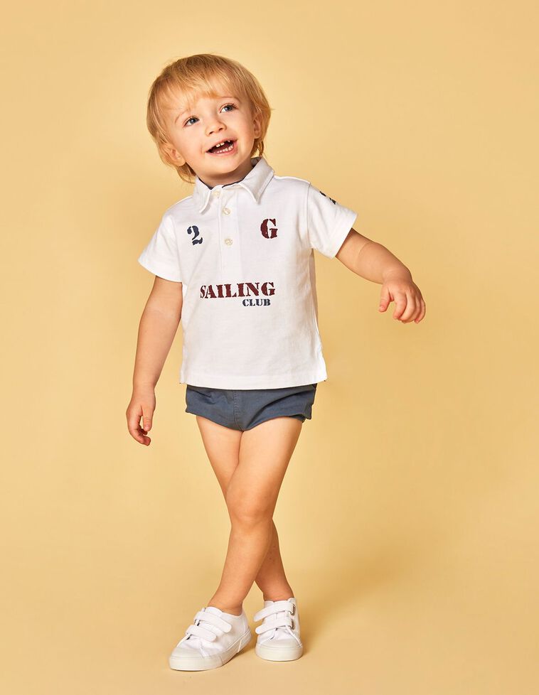 Polo sailing club color bianco 