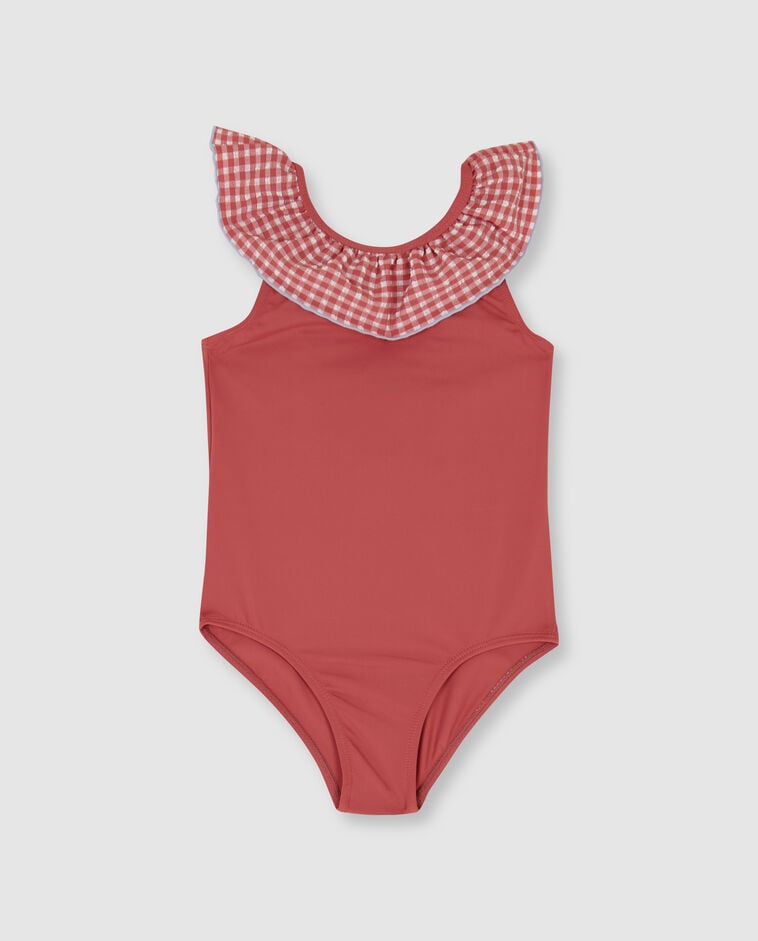 Maillot de bain avec volant rose