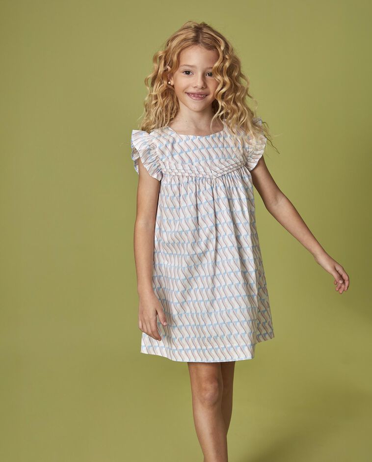 Kleid mit geometrischem Motiv in Rosa