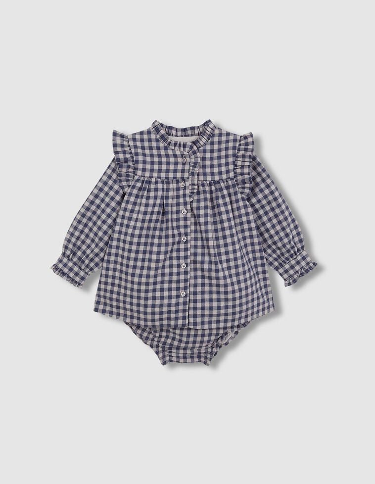 Robe à carreaux vichy bleue