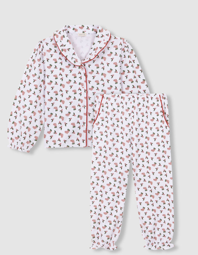 Pyjama de Noël avec liseré contrasté blanc