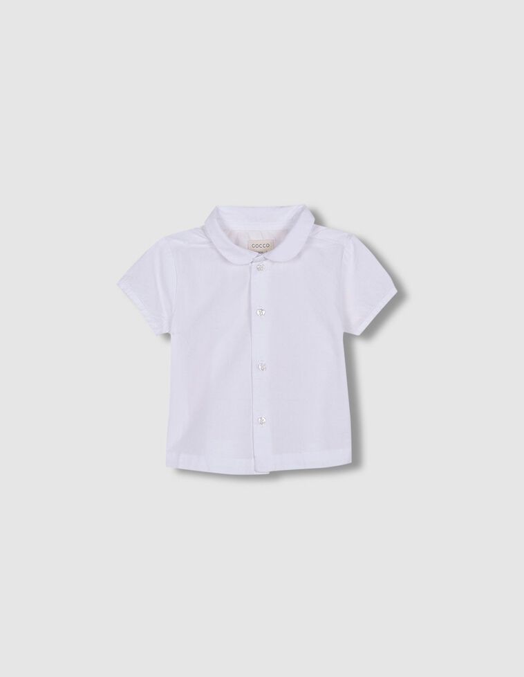 Camisa manga curta de popeline branco