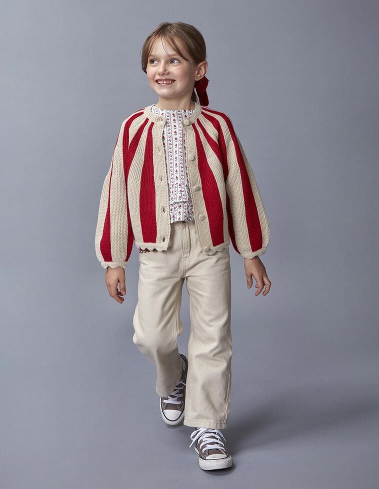 Veste à rayures rouges