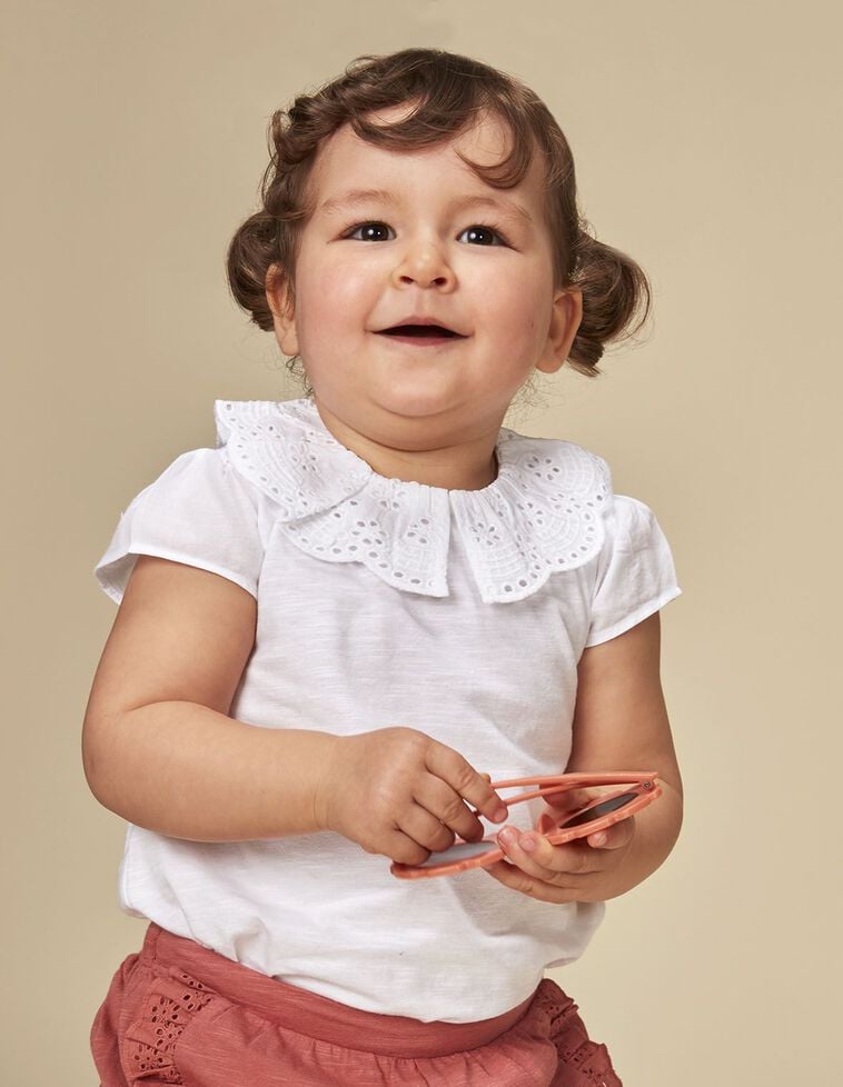 T-shirt mistura com popeline branco