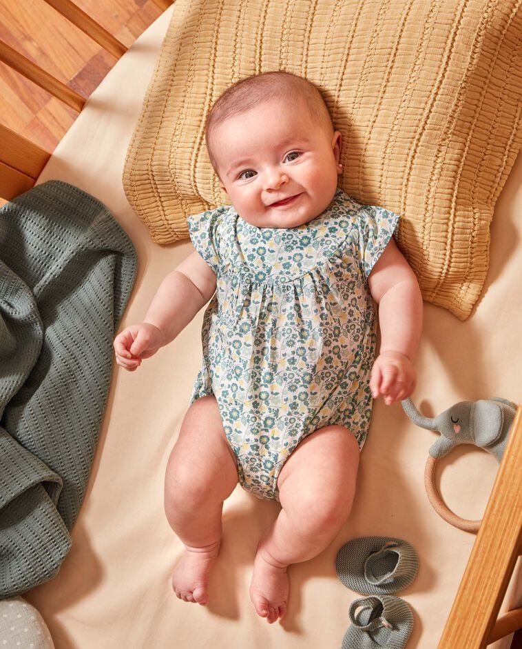 Babygrow estampado flores branco/a
