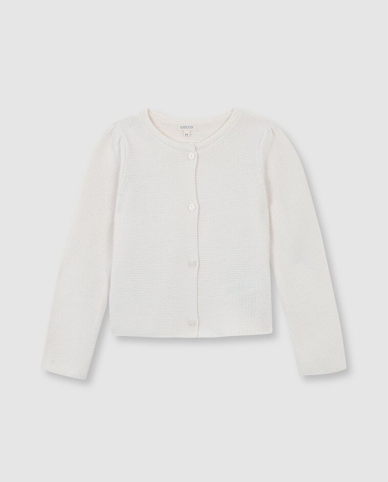 Cardigan en point mousse blanc