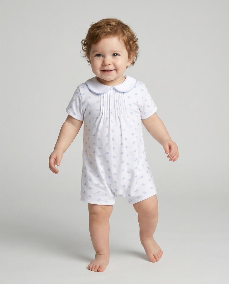 Pyjama b&eacute;b&eacute; court bleu clair
