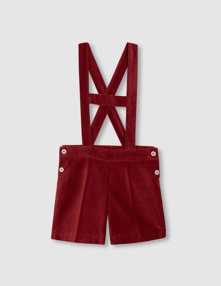 Short en velours bordeaux