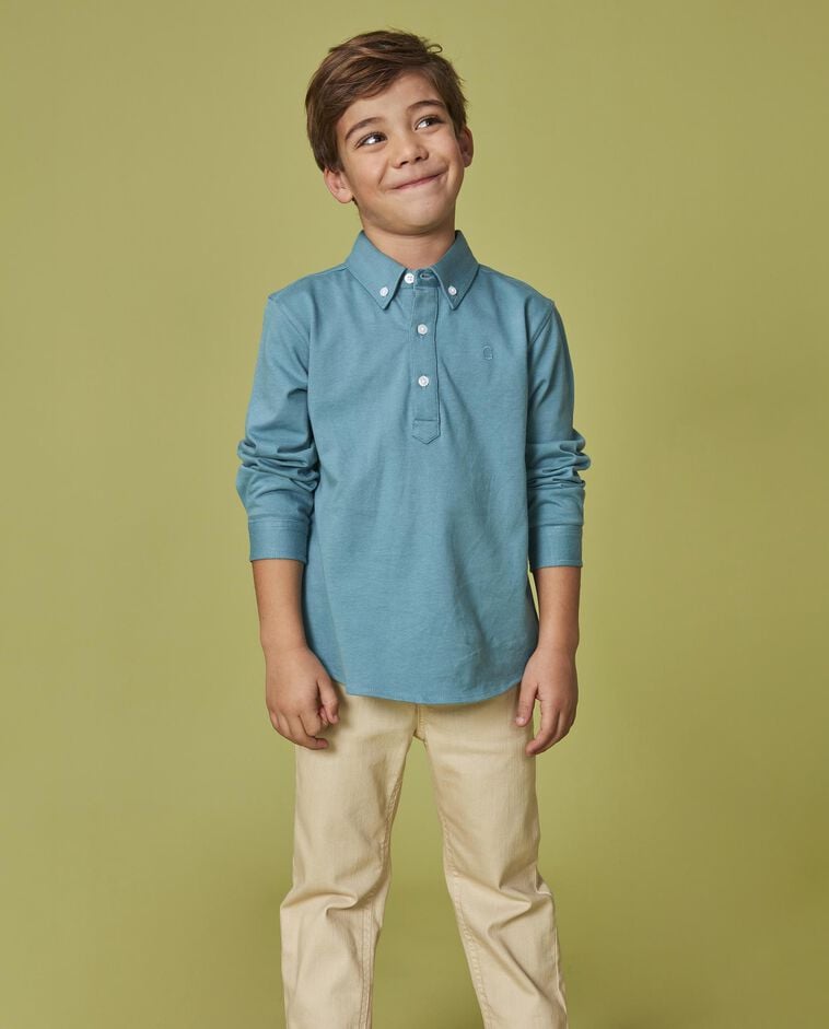 Chemise polo bleue