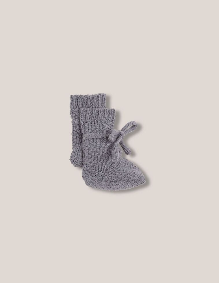 Chaussons bottines en laine bleu clair