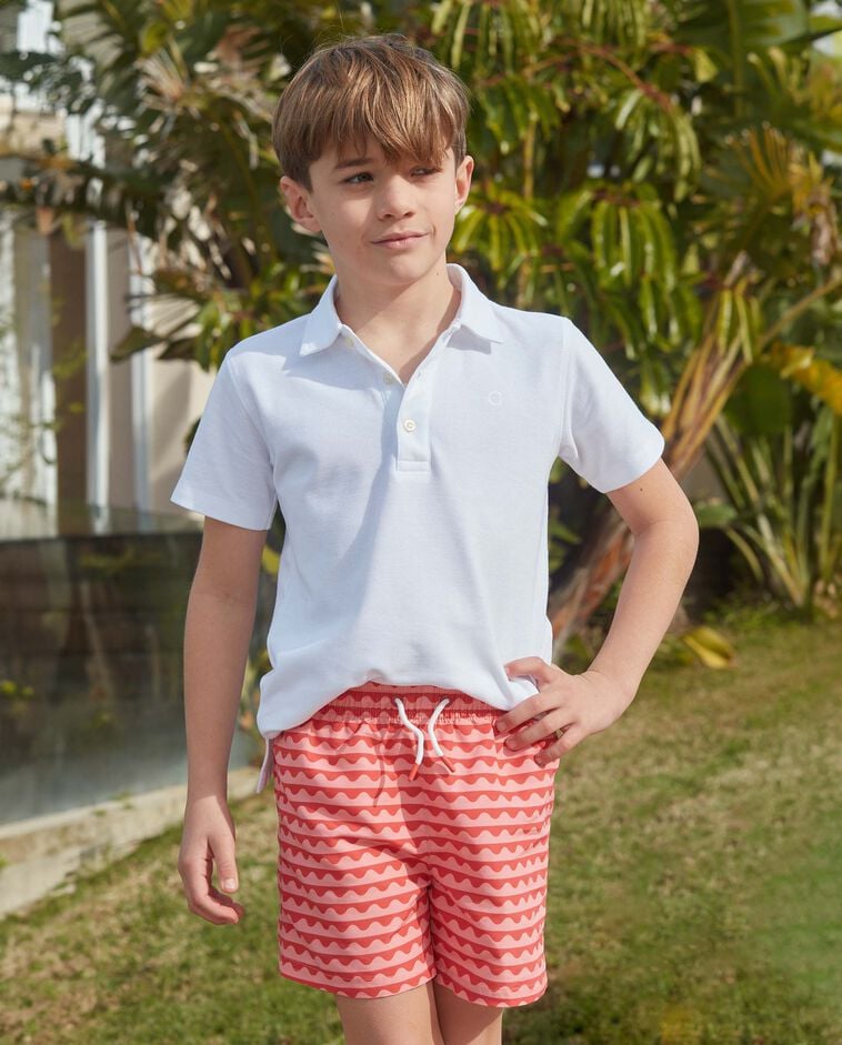 Maillot de bain imprim&eacute; vagues rose