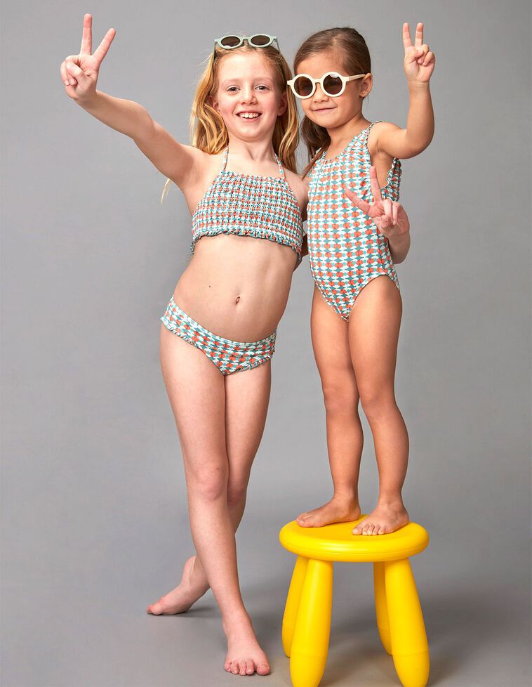 Bikini con stampa retrò color verdognolo