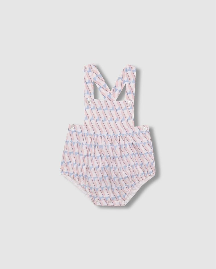 Barboteuse imprim&eacute; g&eacute;om&eacute;trique rose