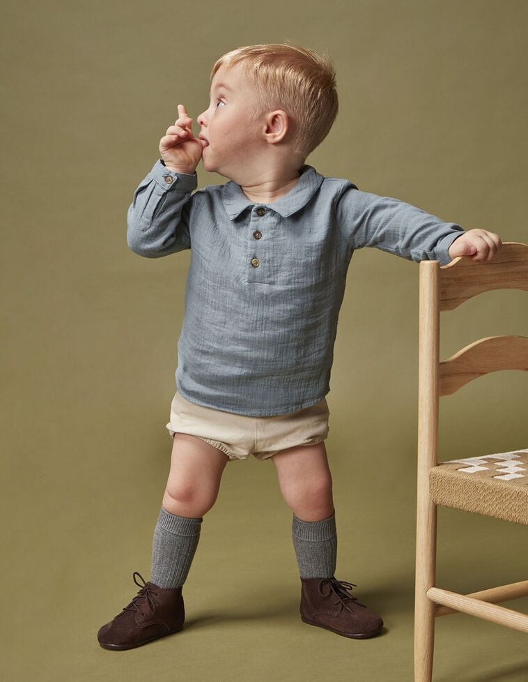 Chemise en mousseline bleu clair