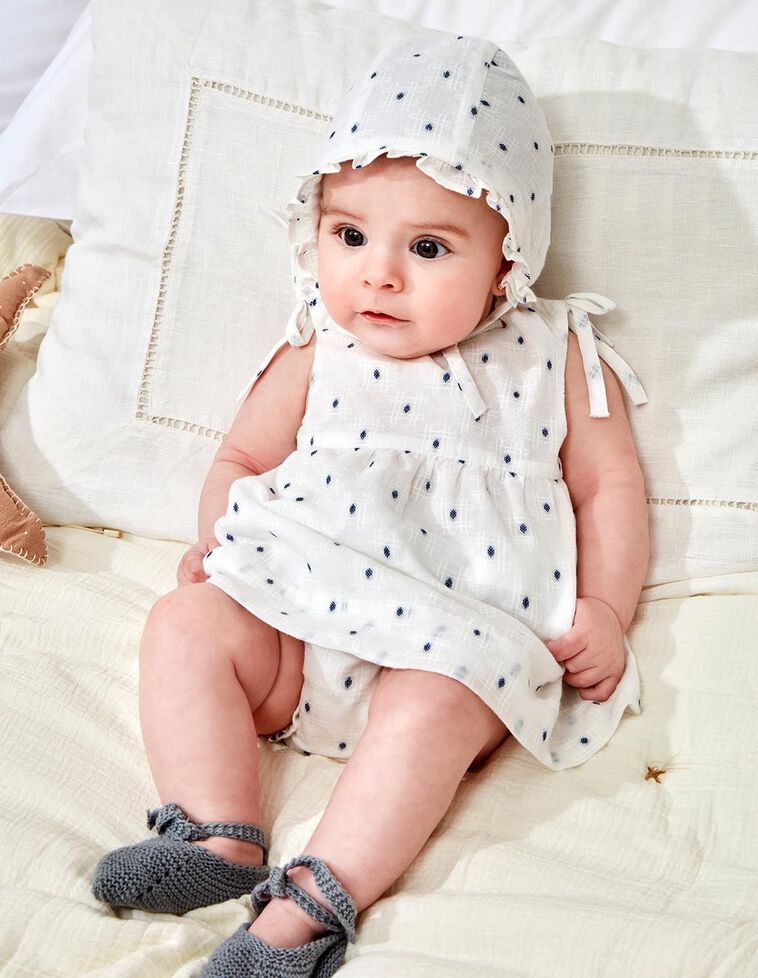 Set vestito dobby bianco