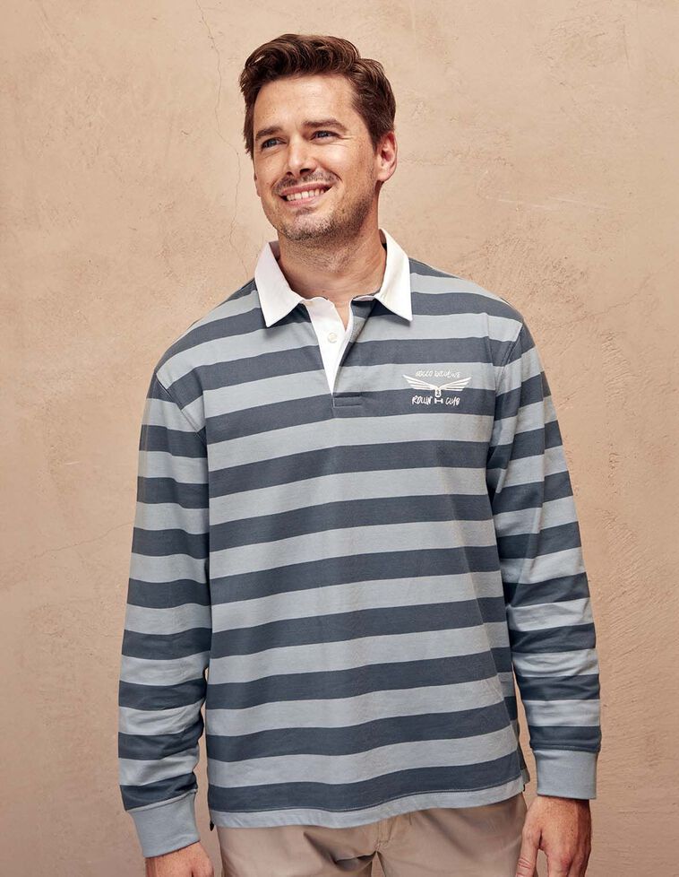 Polo às riscas para pai com estampado verde Polo às riscas para pai com estampado verde