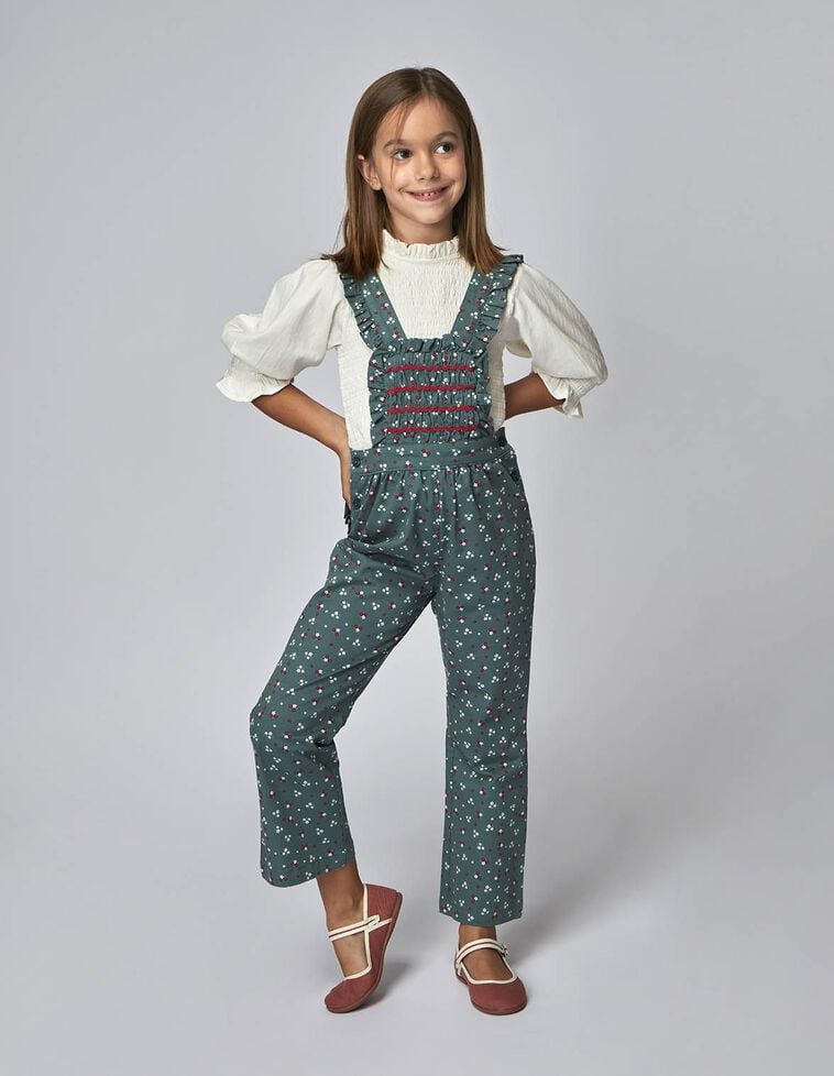 Pantalon à bretelles vert