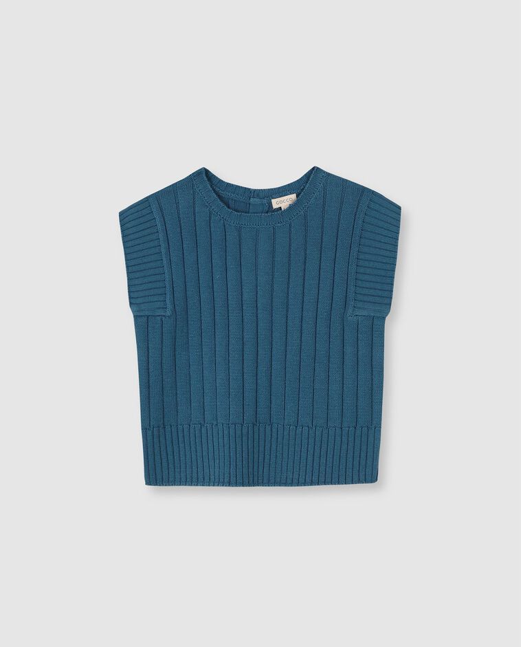 Gilet in maglia blu