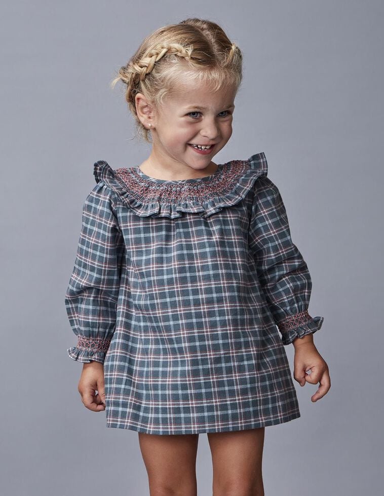 Robe à carreaux verts