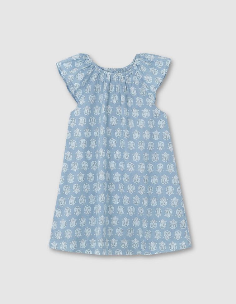 Vestido com estampado de índio  azul
