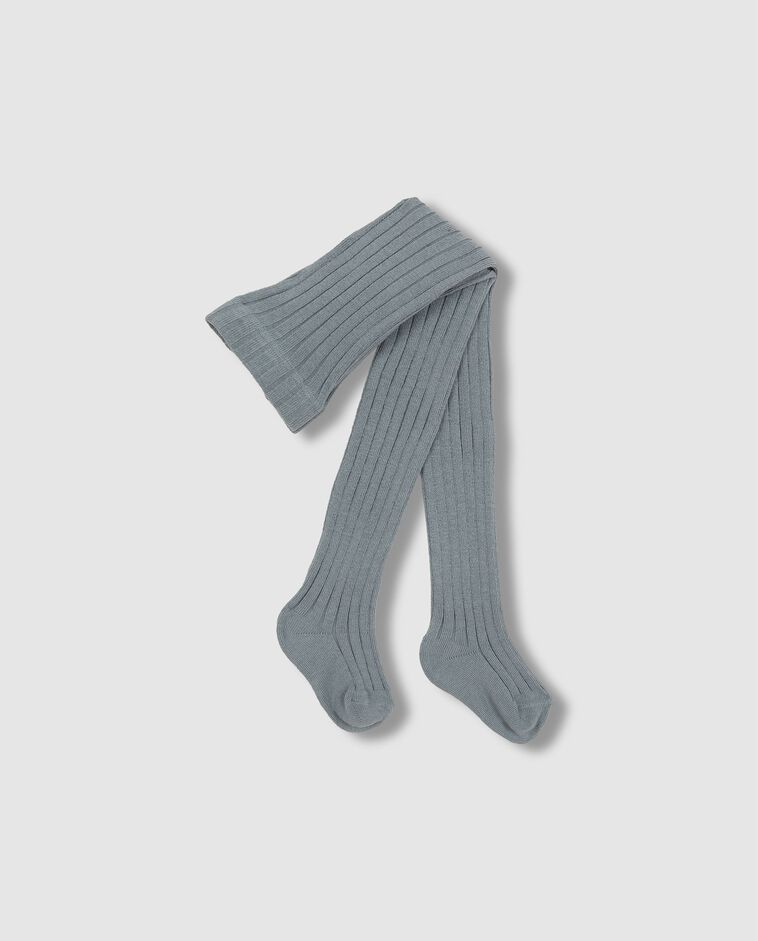 Collants basiques en c&ocirc;tes bleu-vert