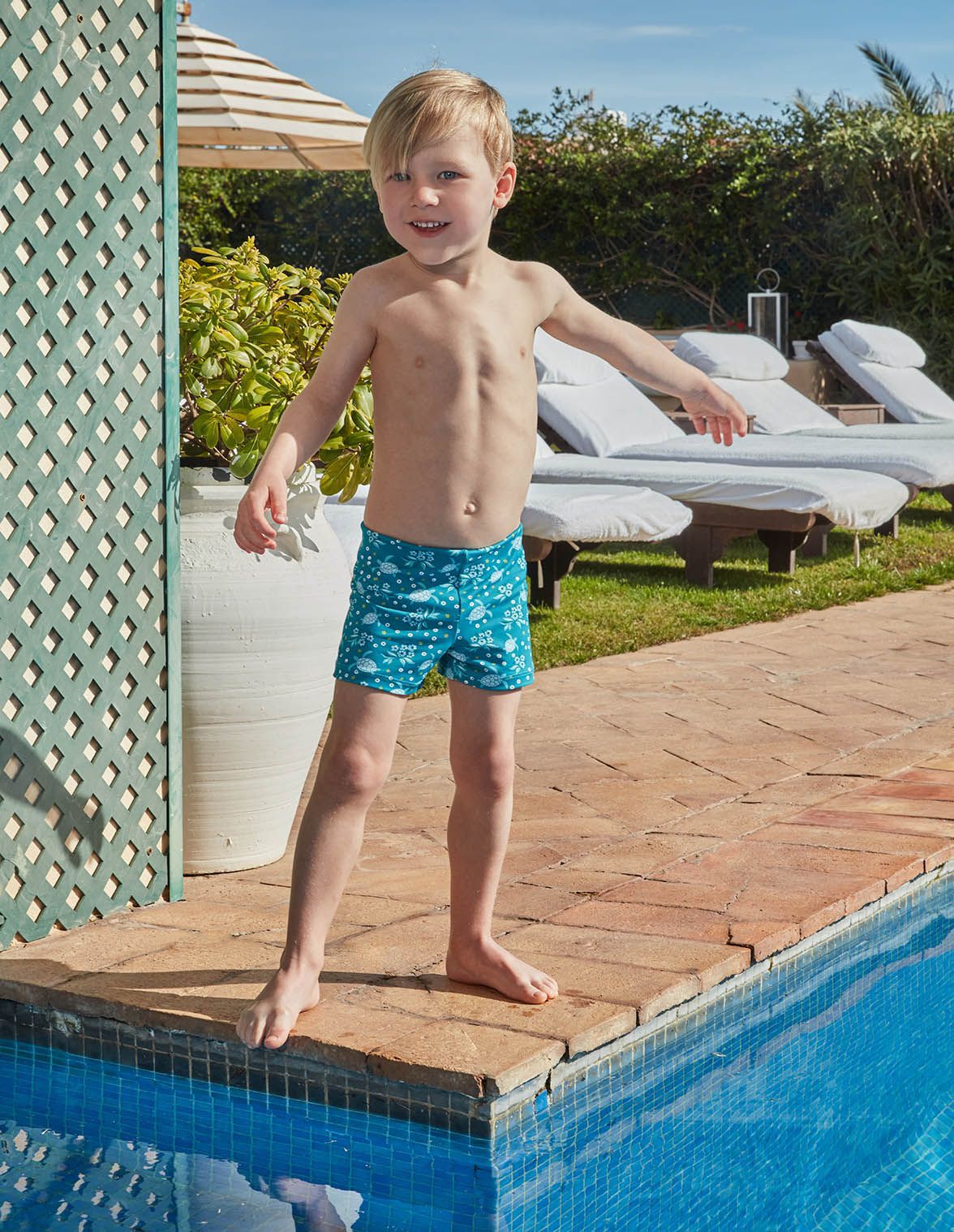 Boxer imprime tortues bleu clair pour garcon Gocco