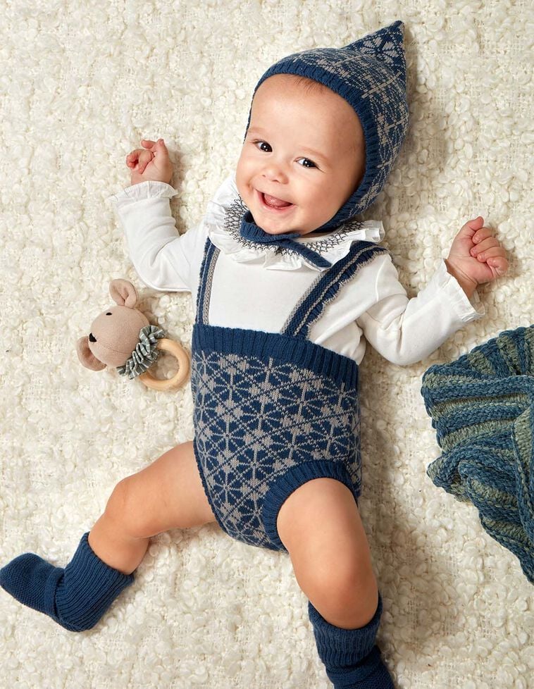 Culotte bouffante courte en tricot bleu Culotte bouffante courte en tricot bleu