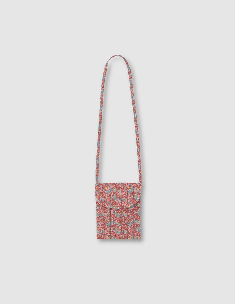 Mala com estampado acolchoado  coral 