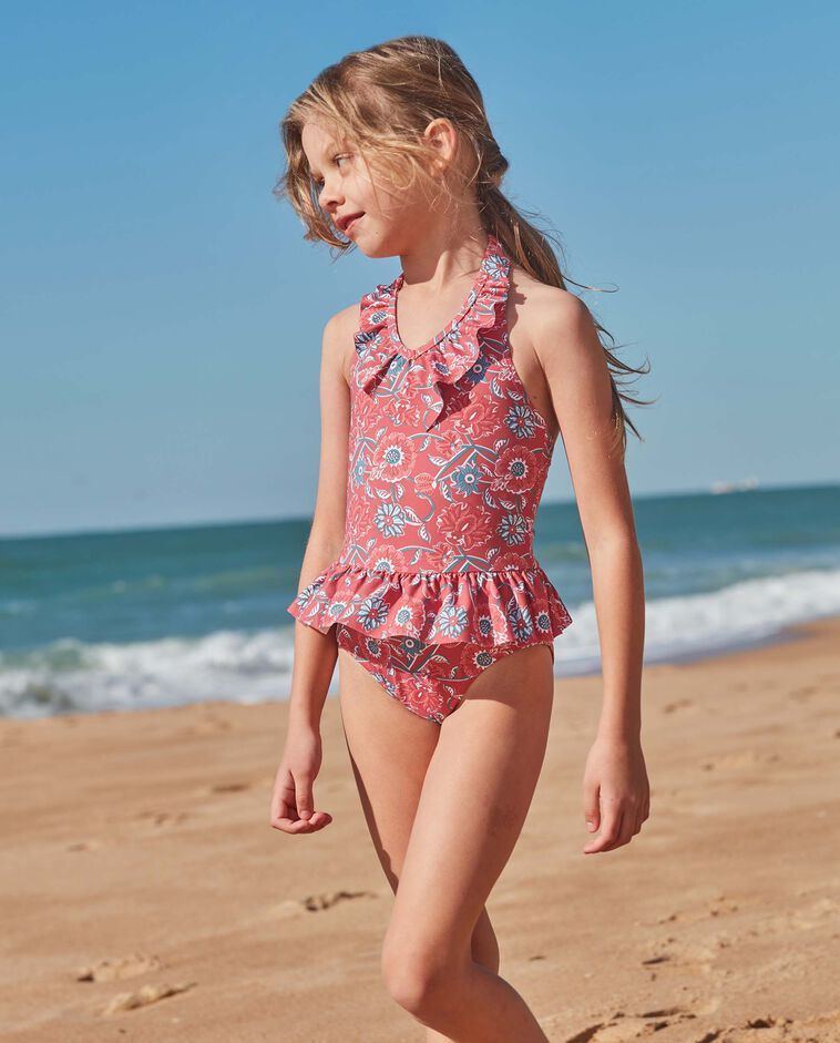 Maillot de bain imprim&eacute; fleurs rose