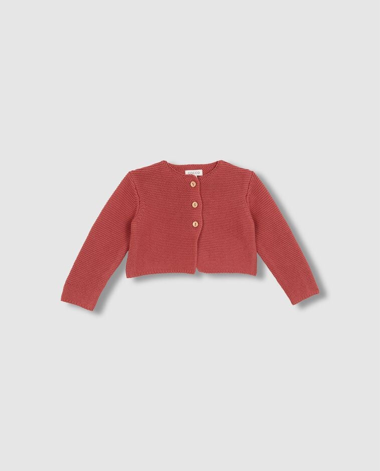 Cardigan en maille manches longues rose