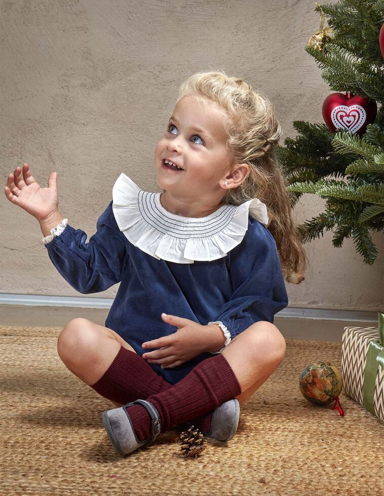 Samt-Ranita, in Blau